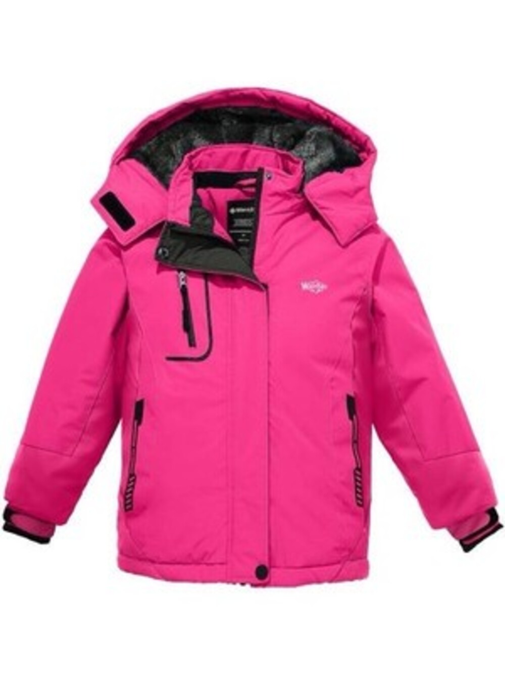 Wantdo Girls Pink Waterproof Insulated Ski Jacket Fleece Lined Size 6-7